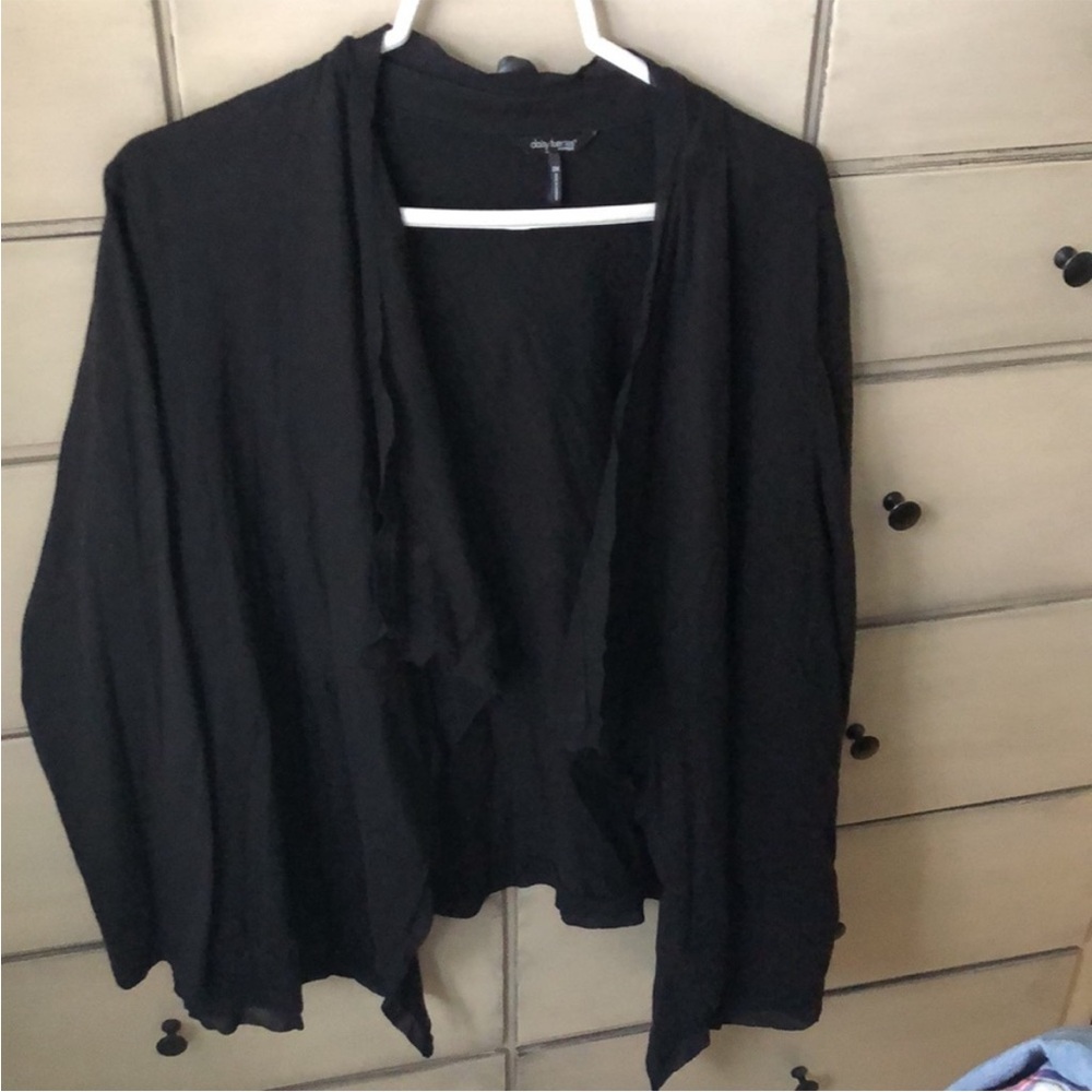 2 piece Open front cardigan with collared dress shirt